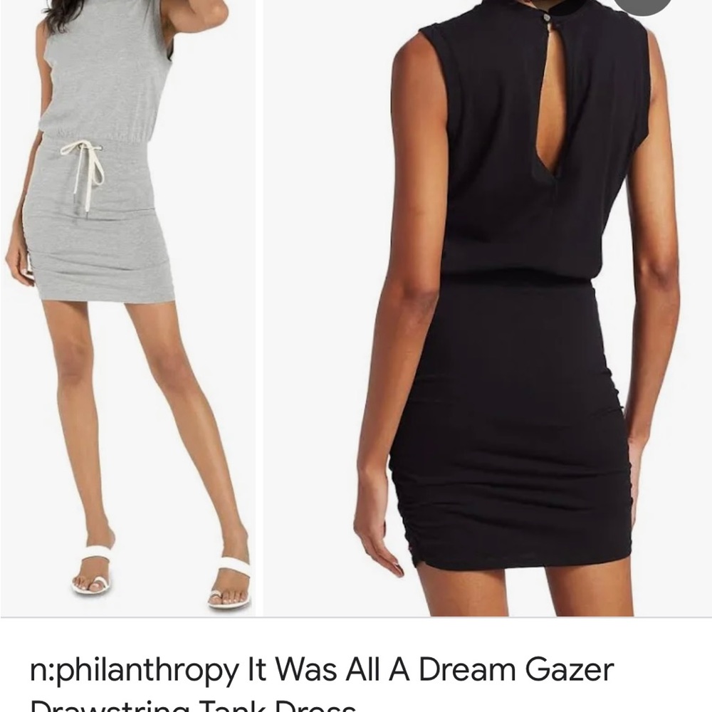 Philanthropy Gazer drawstring dress in heather gray. Size small new with tags.